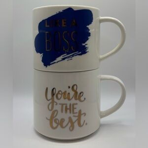 Threshold Stoneware You’re the Best Like a Boss Stackable Mugs Coffee Hot Target